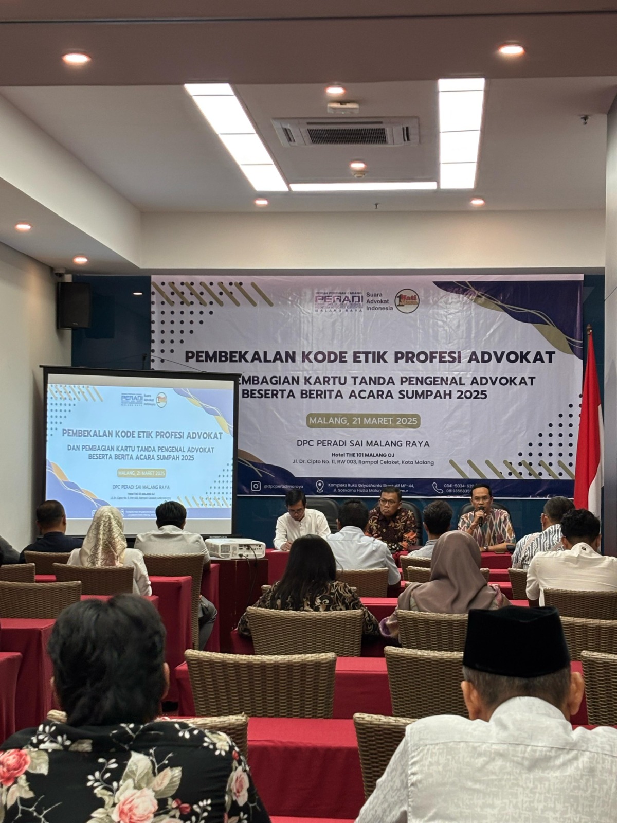 DPC PERADI SAI Malang Raya dalam rangka momen Ramadhan mengadakan kegiataan Bakti Sosial di Panti Asuhan Aisyiyah, pada 14 Maret 2025 & Penyuluhan Hukum di Hotel The 101 Malang OJ, Pada 21 Maret 2025 untuk Pembekalan Kode Etik bagi Anggota baru periode tahun 2025 dan ditutup dengan Buka bersama keluarga besar anggota DPC PERADI SAI Malang Raya.