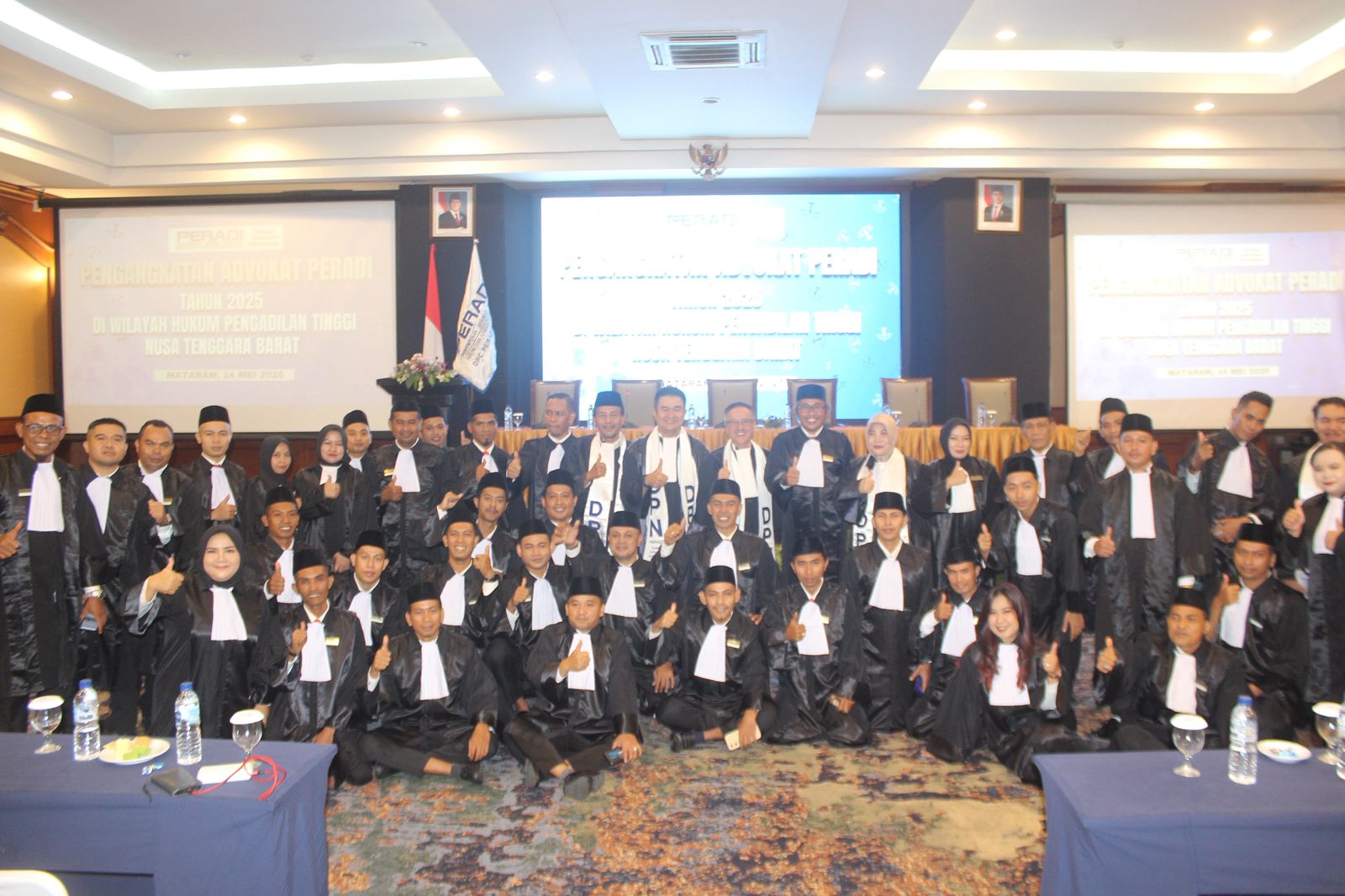 DPC PERADI SAI Mataram melaksanakan Pengangkatan dan Penyumpahan Advokat di Pengadilan Tinggi Nusa Tenggara Barat, pada 14 dan 15 Mei 2025, dengan peserta dilantik sebanyak 44 orang.